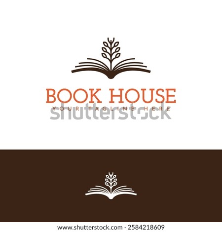 book house vector logo design template