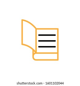 Book iccon. Line and two colour design template