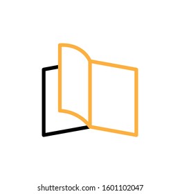 Book iccon. Line and two colour design template