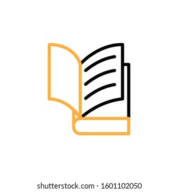 Book iccon. Line and two colour design template