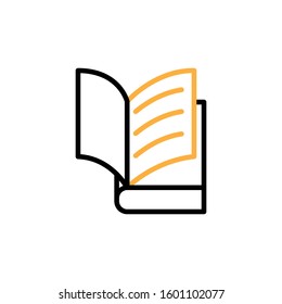 Book iccon. Line and two colour design template