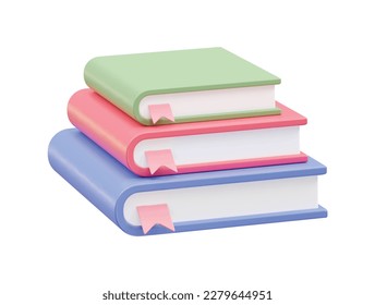 Buchsymbol 3D-Rendering-Illustrationselement