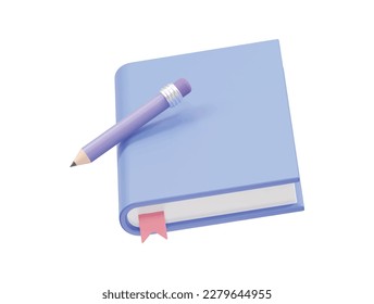 book icon 3d rendering illustration element