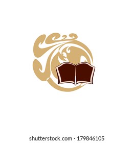 Book icon against vignette shape