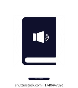Book icon, Audio Book vector icon illustration sign, Vector illustration, EPS10.