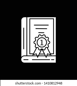 book icon with award number one sign and symbol icon