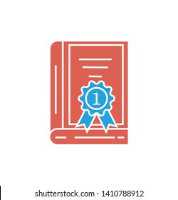 book icon with the award sign- vector sign and symbol.