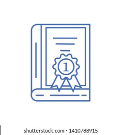 book icon with the award sign- vector sign and symbol.