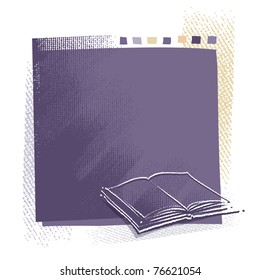Book icon background (blank space for text, grunge vector)