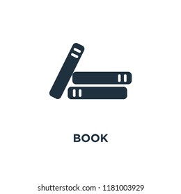 Book icon. Black filled vector illustration. Book symbol on white background. Can be used in web and mobile.