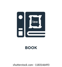 Book icon. Black filled vector illustration. Book symbol on white background. Can be used in web and mobile.