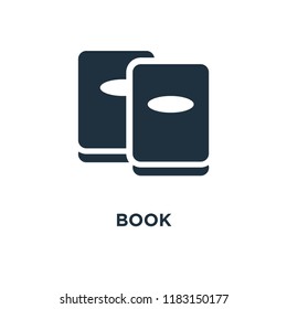 Book icon. Black filled vector illustration. Book symbol on white background. Can be used in web and mobile.