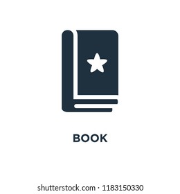 Book icon. Black filled vector illustration. Book symbol on white background. Can be used in web and mobile.