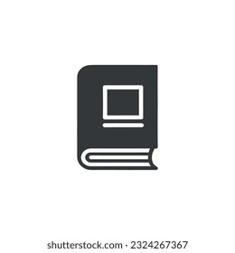 Book icon. Black book icon isolated on white background. Vector