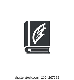 Book icon. Black book icon isolated on white background. Vector