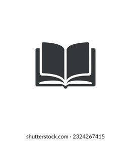 Book icon. Black book icon isolated on white background. Vector