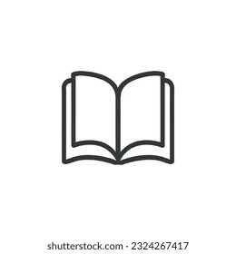 Book icon. Black book icon isolated on white background. Vector
