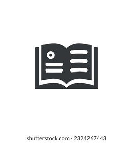 Book icon. Black book icon isolated on white background. Vector