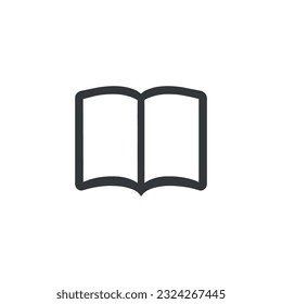 Icono de libro. Icono de libro negro aislado en fondo blanco. Vector