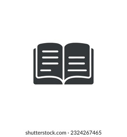 Icono de libro. Icono de libro negro aislado en fondo blanco. Vector