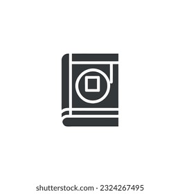 Book icon. Black book icon isolated on white background. Vector
