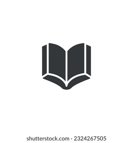 Book icon. Black book icon isolated on white background. Vector