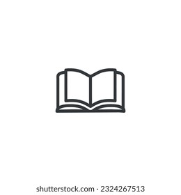 Book icon. Black book icon isolated on white background. Vector