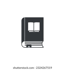 Book icon. Black book icon isolated on white background. Vector