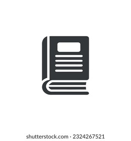 Book icon. Black book icon isolated on white background. Vector