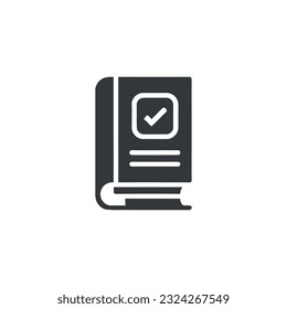 Book icon. Black book icon isolated on white background. Vector