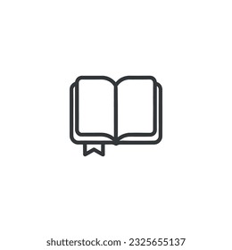 Book icon. Black book icon isolated on white background. Vector