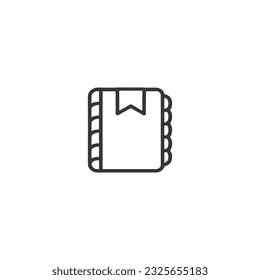 Icono de libro. Icono de libro negro aislado en fondo blanco. Vector