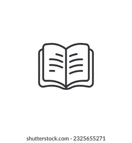 Buchsymbol. Schwarzes Buch, Symbol einzeln auf weißem Hintergrund. Vektorgrafik