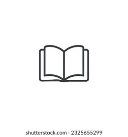 Buchsymbol. Schwarzes Buch, Symbol einzeln auf weißem Hintergrund. Vektorgrafik