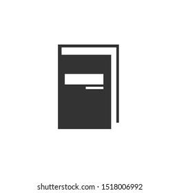 Book icon black on white background. vector Illustration. symbol logo web