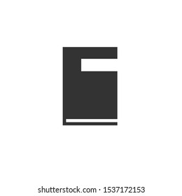 Book icon black on white background. vector Illustration. symbol logo web