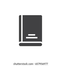 Book icon in black on a white background. Vector illustration