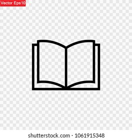 Book Icon Black Symbol Isolated on Transparent Background,Vector Illustration EPS10