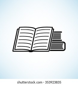 Book icon -  black vector icon