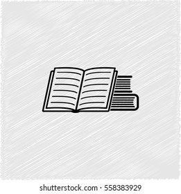 Book icon -  black vector icon