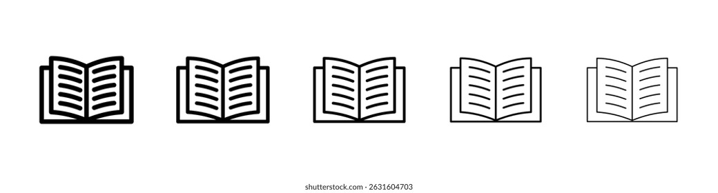 Book icon in black. Vector illustration for graphic design