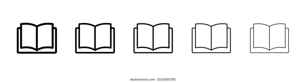 Ícone de livro em preto. Ilustração vetorial para design gráfico