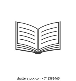 Book icon. Black vector illustration on white background.