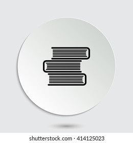 Book icon - black vector  icon with shadow