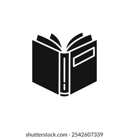 Buchsymbol schwarz-weißes Vektorzeichen