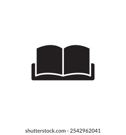 Book icon black and white vector sign