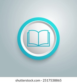 Book icon blue botton. Vector