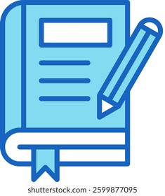 Book Icon Blue Vector Illustration