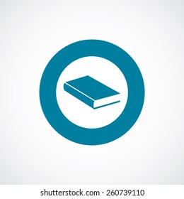 book icon bold blue circle border, white background  