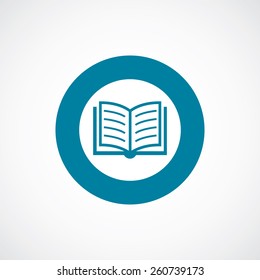 book icon bold blue circle border, white background  